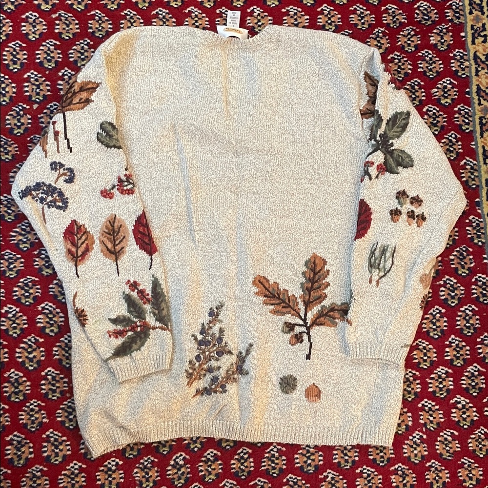 Vintage Talbots Autumn Leaf Pattern Sweater, Size L NWOT - Picture 2 of 8